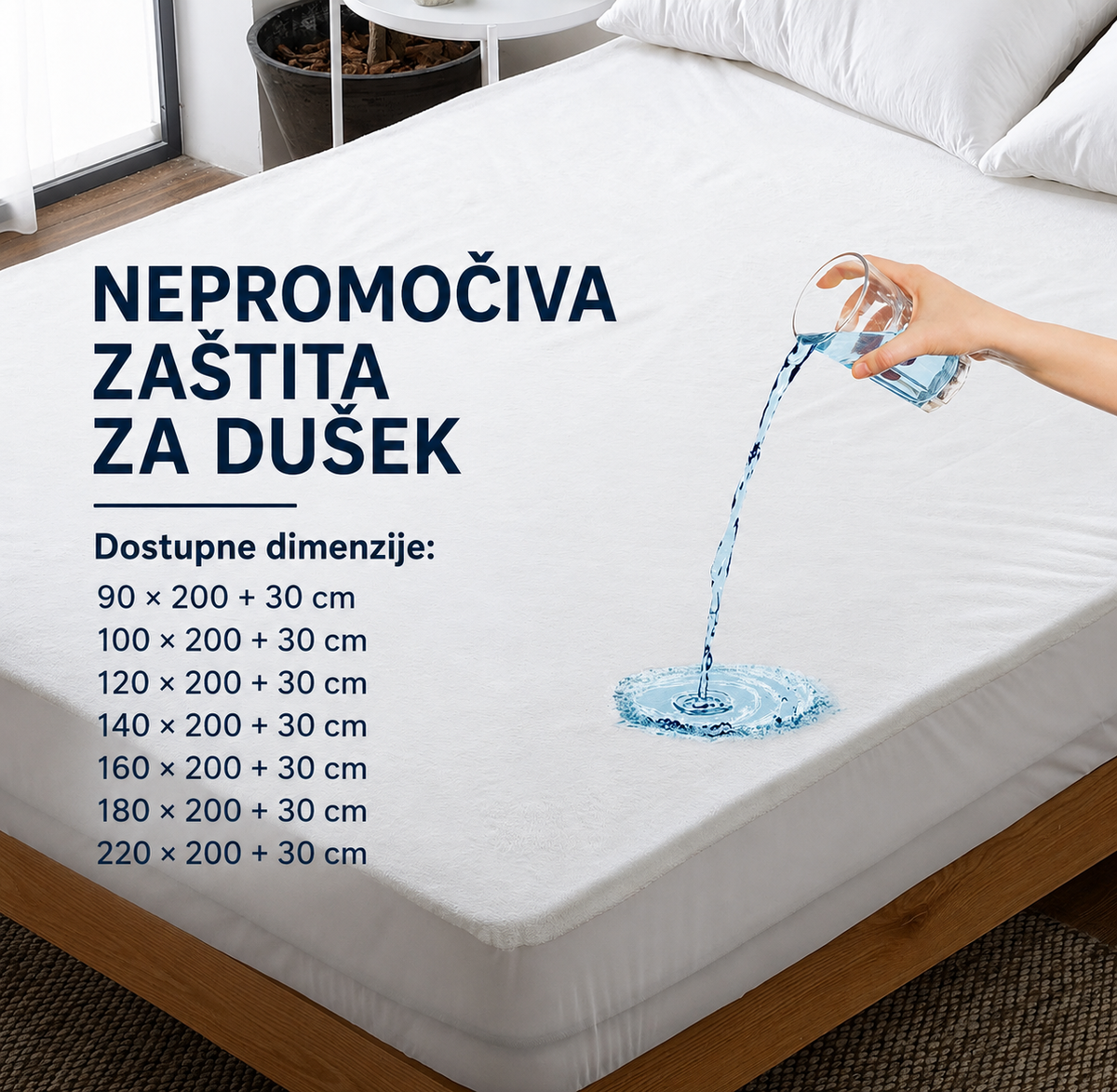 🛏️ NEPROMOČIVA ZAŠTITA ZA DUŠEK